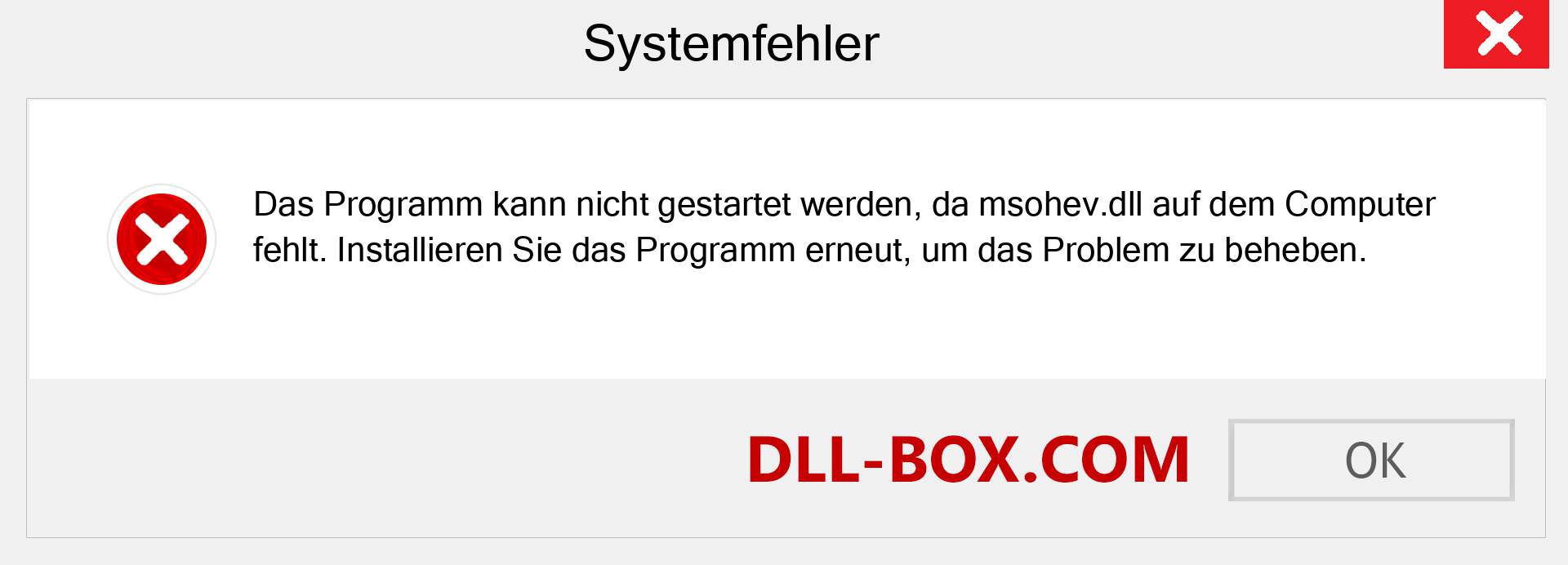 msohev.dll-Datei fehlt?. Download für Windows 7, 8, 10 - Fix msohev dll Missing Error unter Windows, Fotos, Bildern