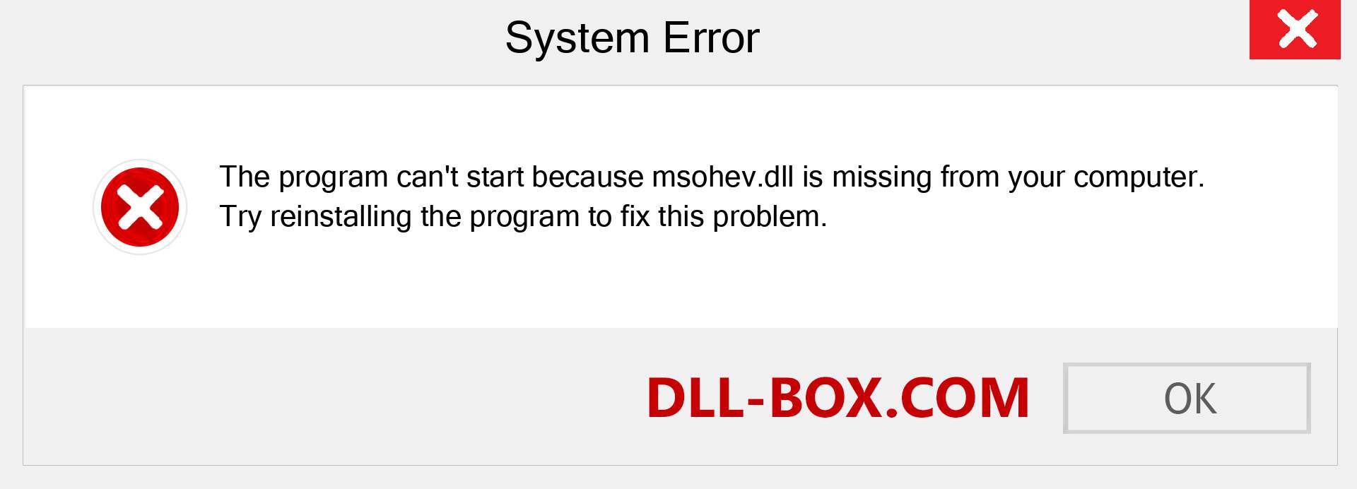  msohev.dll file is missing?. Download for Windows 7, 8, 10 - Fix  msohev dll Missing Error on Windows, photos, images