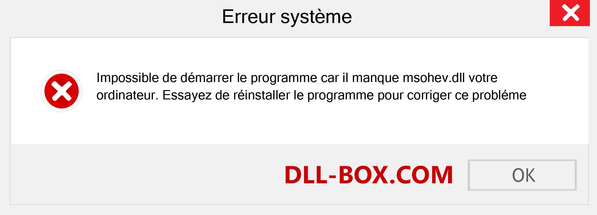 Le fichier msohev.dll est manquant ?. Télécharger pour Windows 7, 8, 10 - Correction de l'erreur manquante msohev dll sur Windows, photos, images